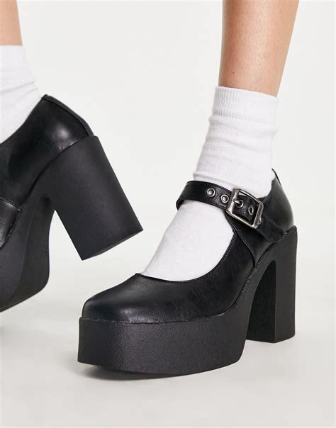 Women's Black Platform Shoes 